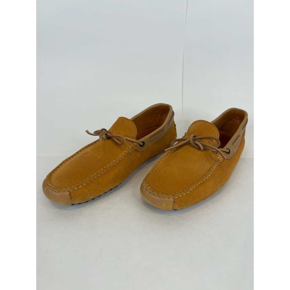 Tods Suede‎ Gommino Driving Laccetto Slip On Men Tan Camel Leather Loafer-7-C13